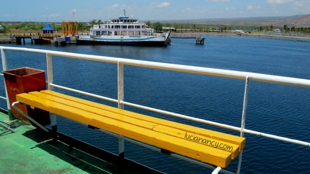 A beautiful yellow bench, my favorite spot on the ship.